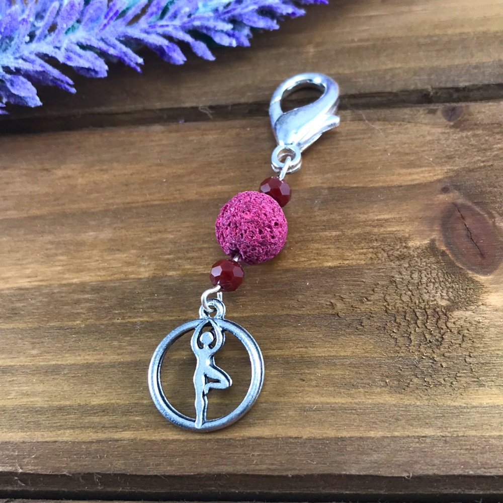 Essential oil Lava Bead Clip on charm